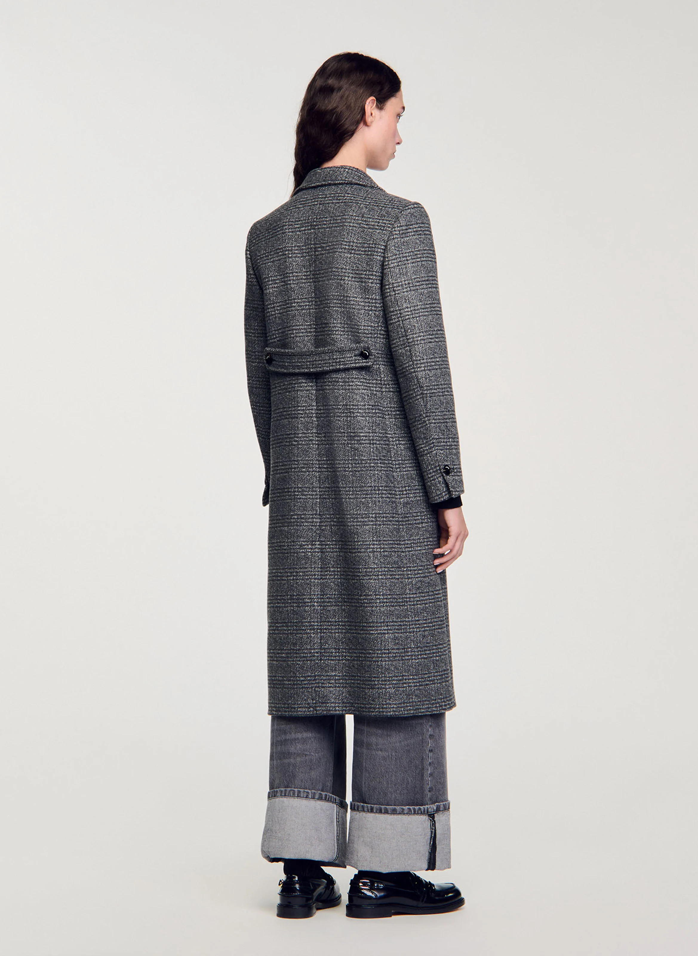 Manteau droit col tailleur | Gris