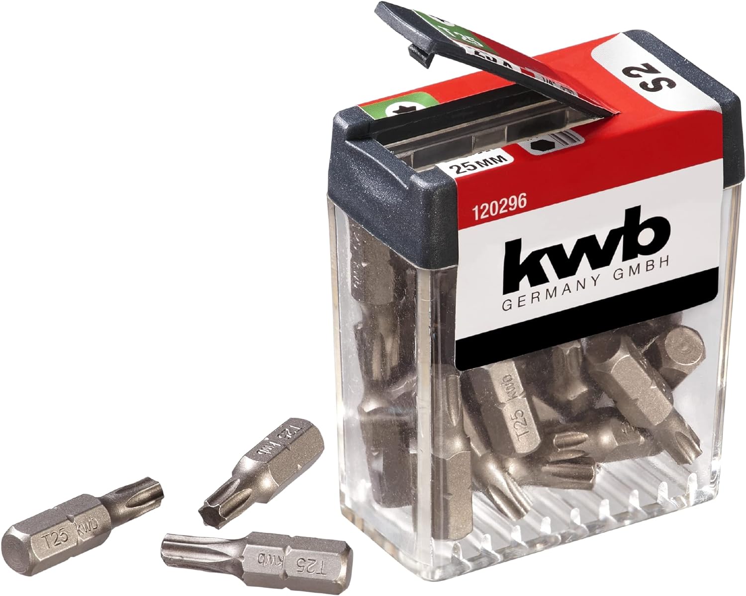 KWB Bitspender Box - 25-teiliges T25 Bitset, 25mm Länge, 1/4