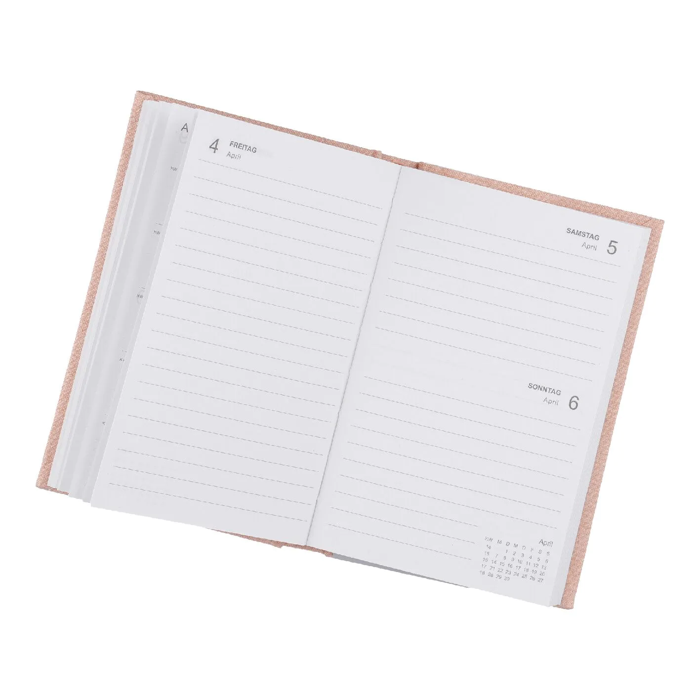 Kalender Textil, A6, peach