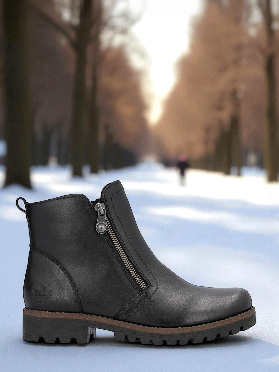 Rieker Zip Boots Leather Varmfôret