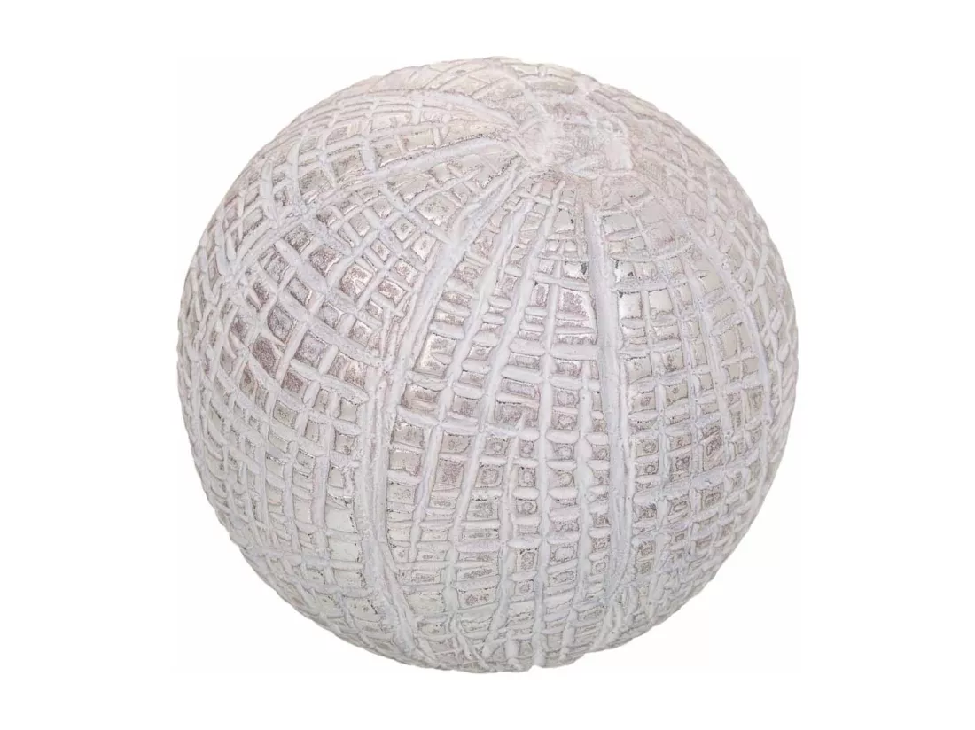Boule décorative en polyrésine blanche 8x8x8h