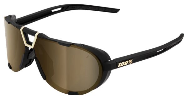Lunettes de Soleil 100% Westcraft Soft Tact Noir - Verres Miroir Or