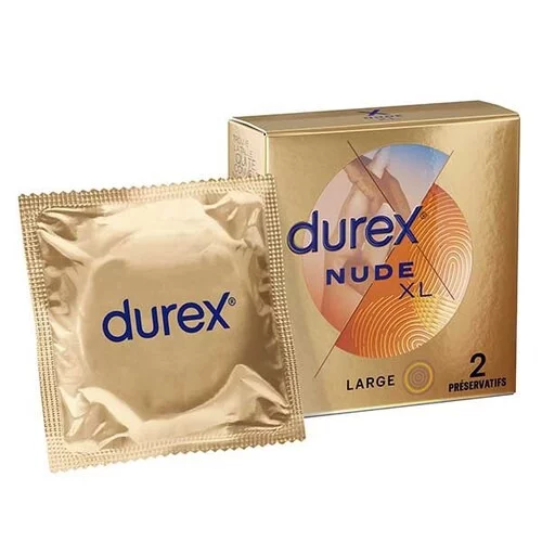 Durex Nude Extra Large XL - 2 Préservatifs