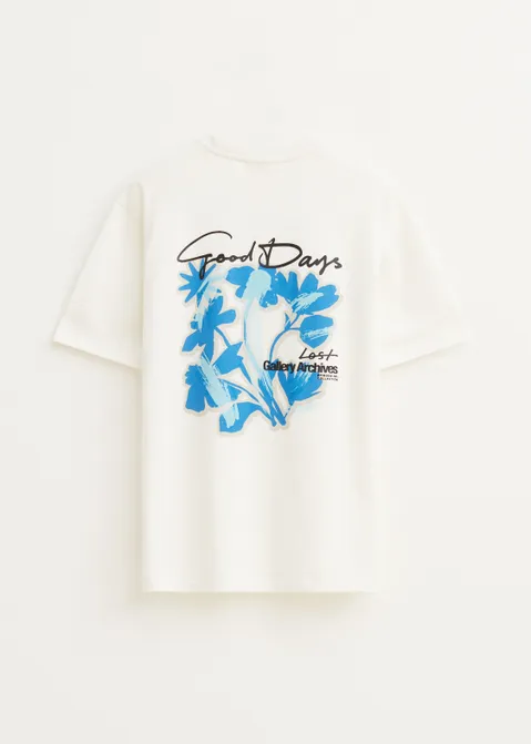 T-shirt met print good days off-white (WIT.O)