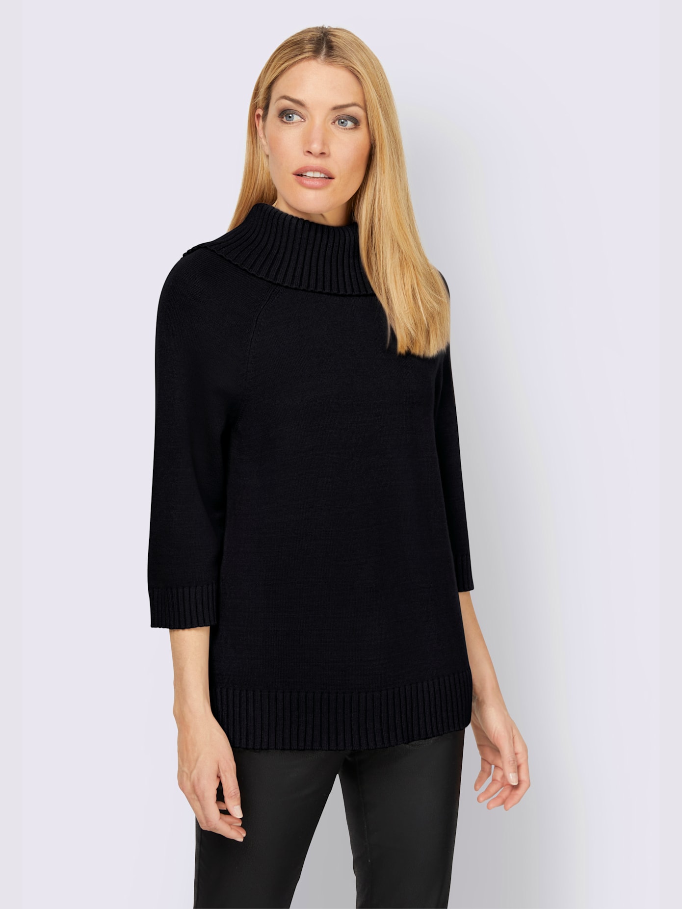 Pull à col roulé plus long au dos
