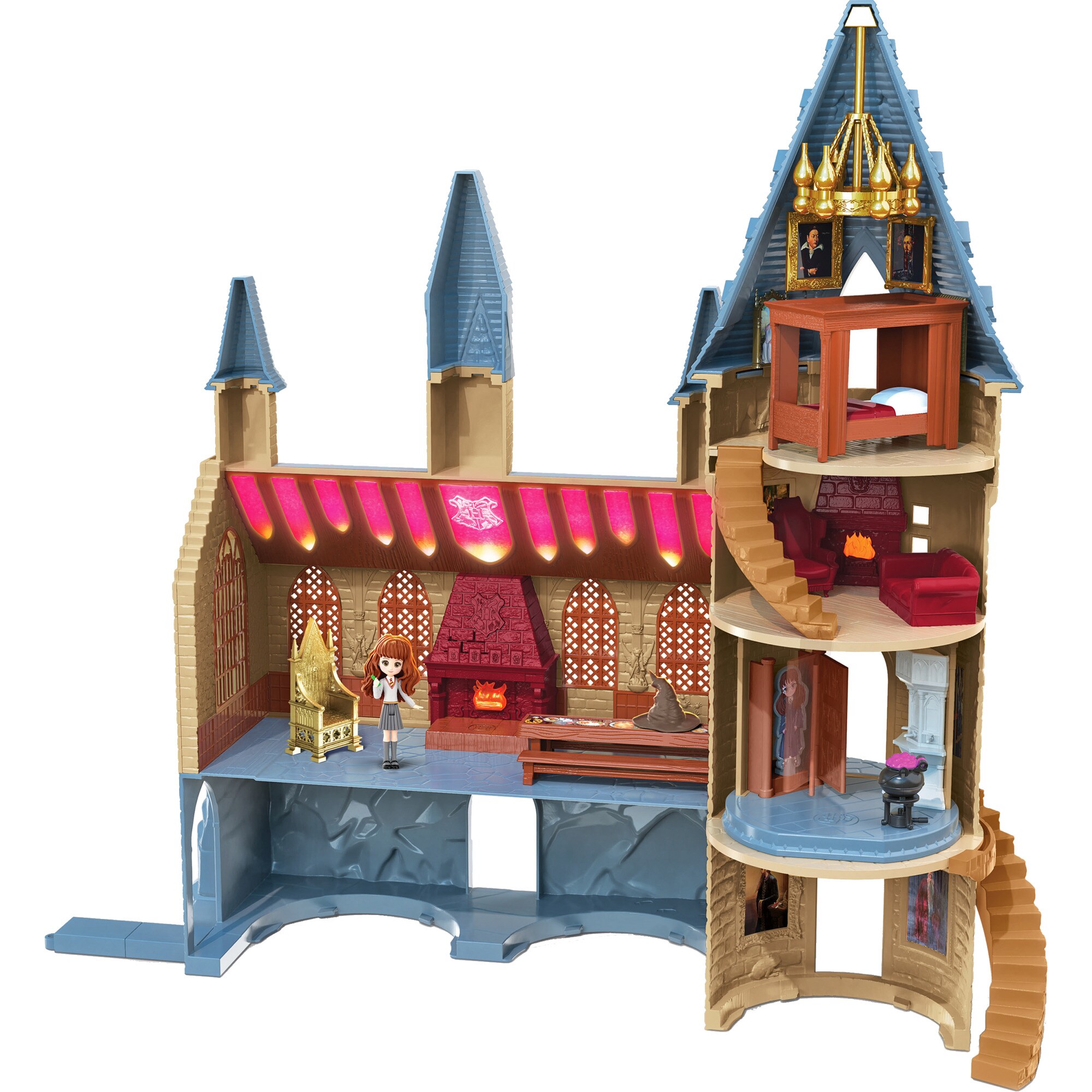 Spin Master Spielfigur Wizarding World Harry Potter - Hogwarts Schloss Spielset mit Licht und Sound