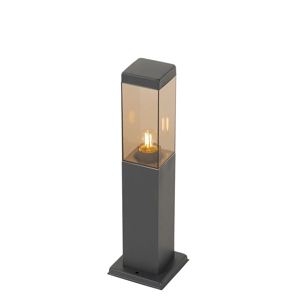 Qazqa staande buitenlampen malios bruin e27