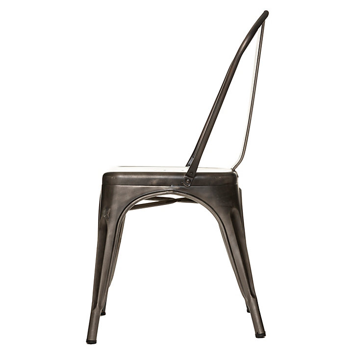 Lot de 4 chaises de table en métal Niko gris