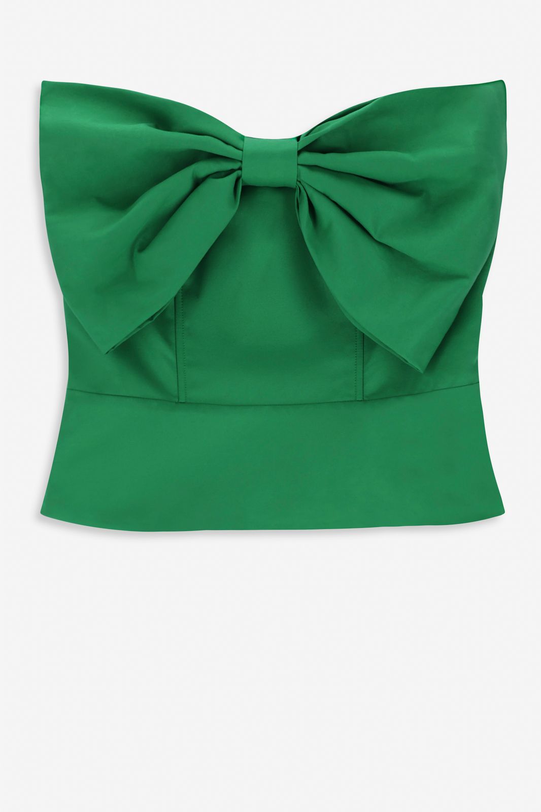 Groene strapless top met strik