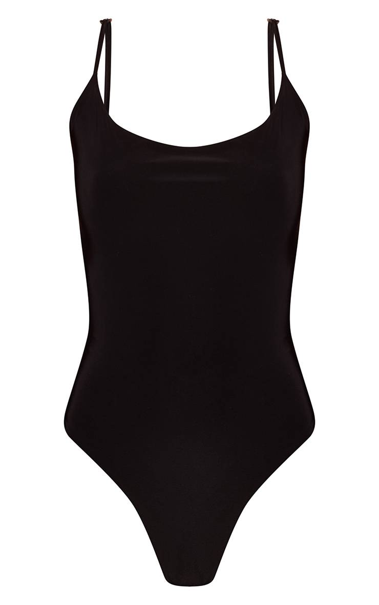 Noir Body À Dos Avec Détails De Bretelles En Jersey Fluide