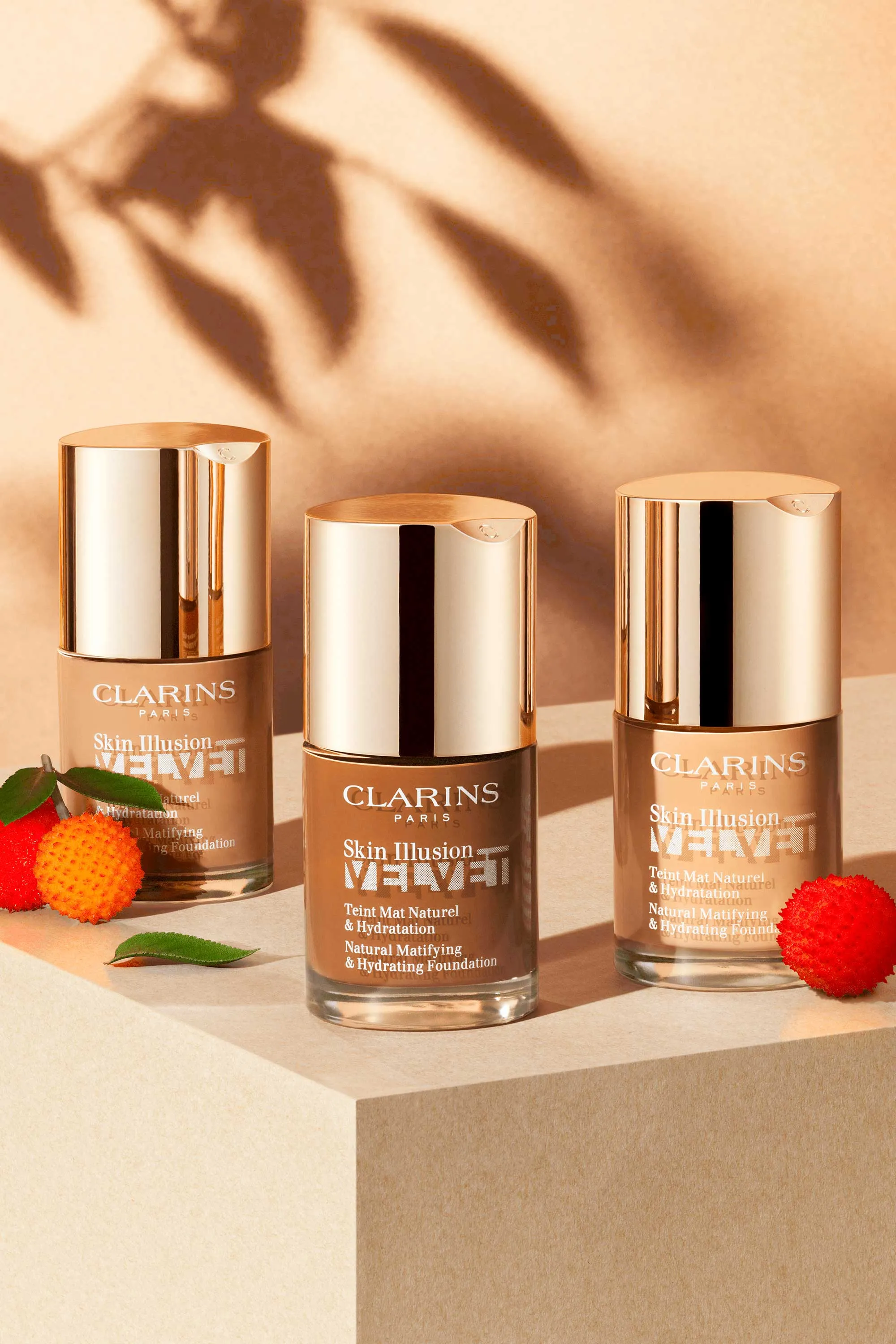 Clarins Fond de teint effet mat naturel & hydratation Skin Illusion Velvet-30 ml
