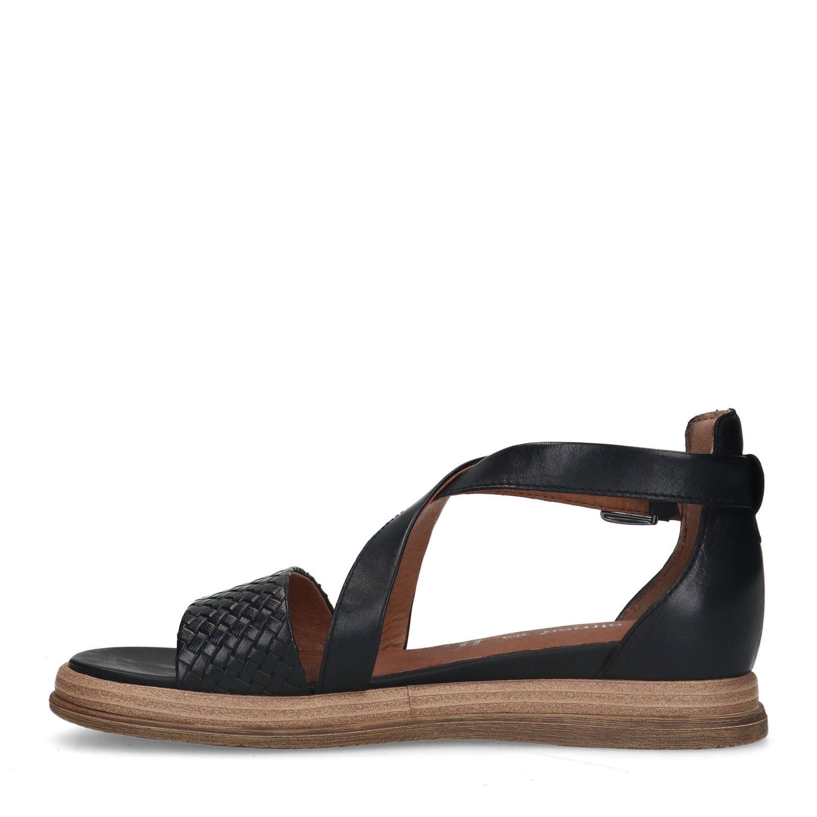 Zwarte leren sandalen