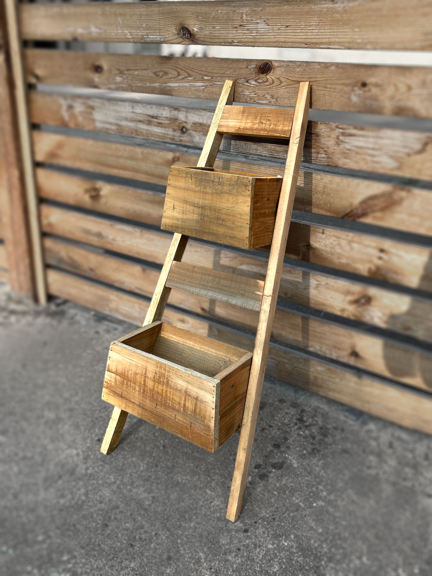 Pflanzleiter, recyceltes Kiefernholz, H 80 cm, B 30 cm, L 17 cm von fischer's lagerhaus