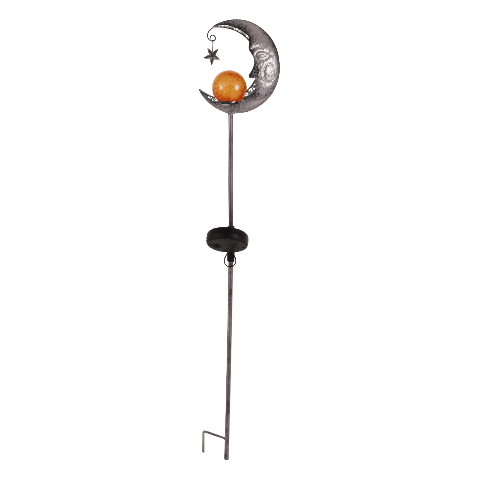LED-Solarleuchte Mond - silber - 85,7 cm