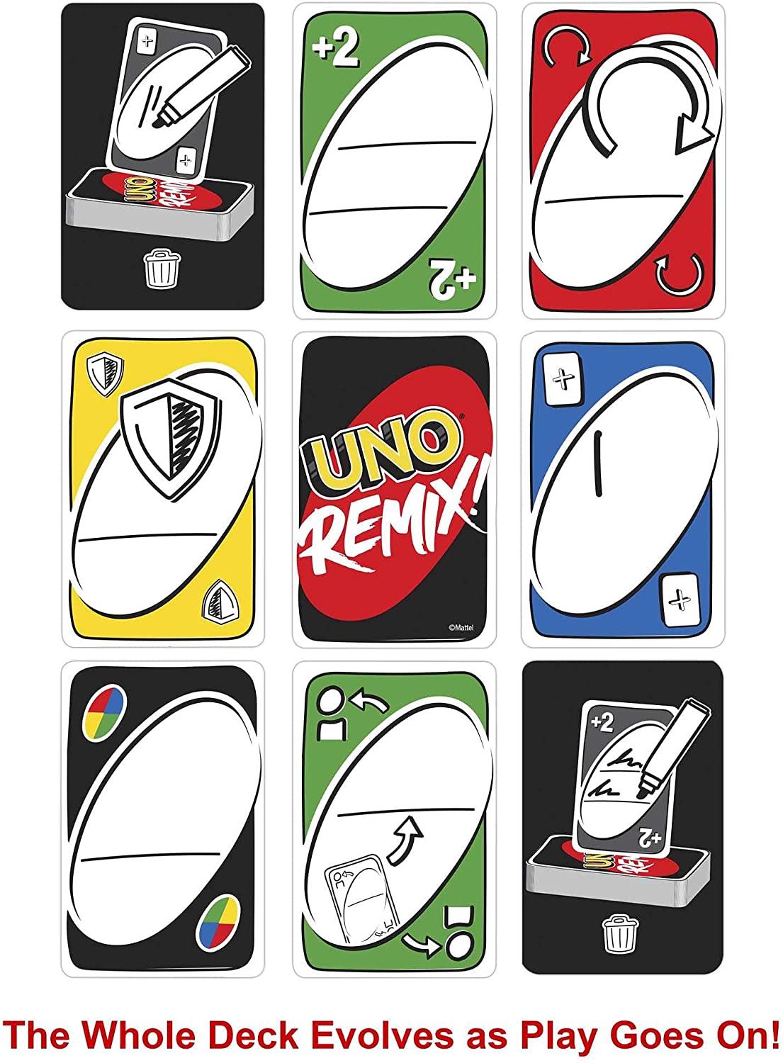 Mattel - UNO Remix Kartenspiel Gesellschaftsspiel