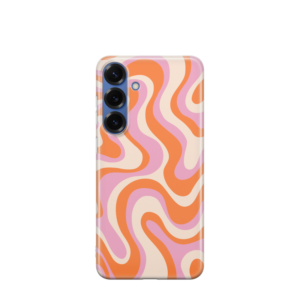 Samsung Galaxy S25 Plus Gummi Hülle Sunset Swirl 1 - Rosa