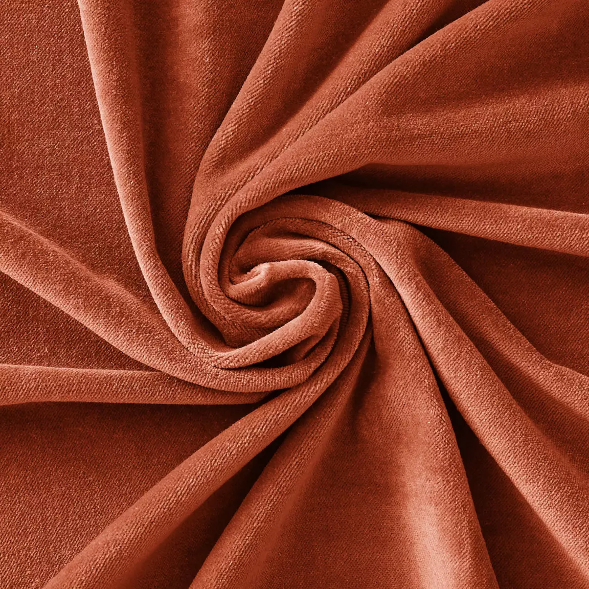 Rideau velours de coton ajustable (140 x max 270 cm) César Terracotta
