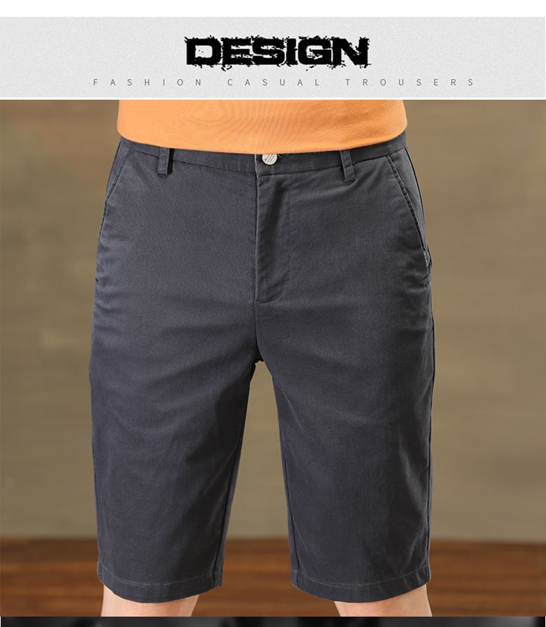Denimic - Effen short met middelhoge taille