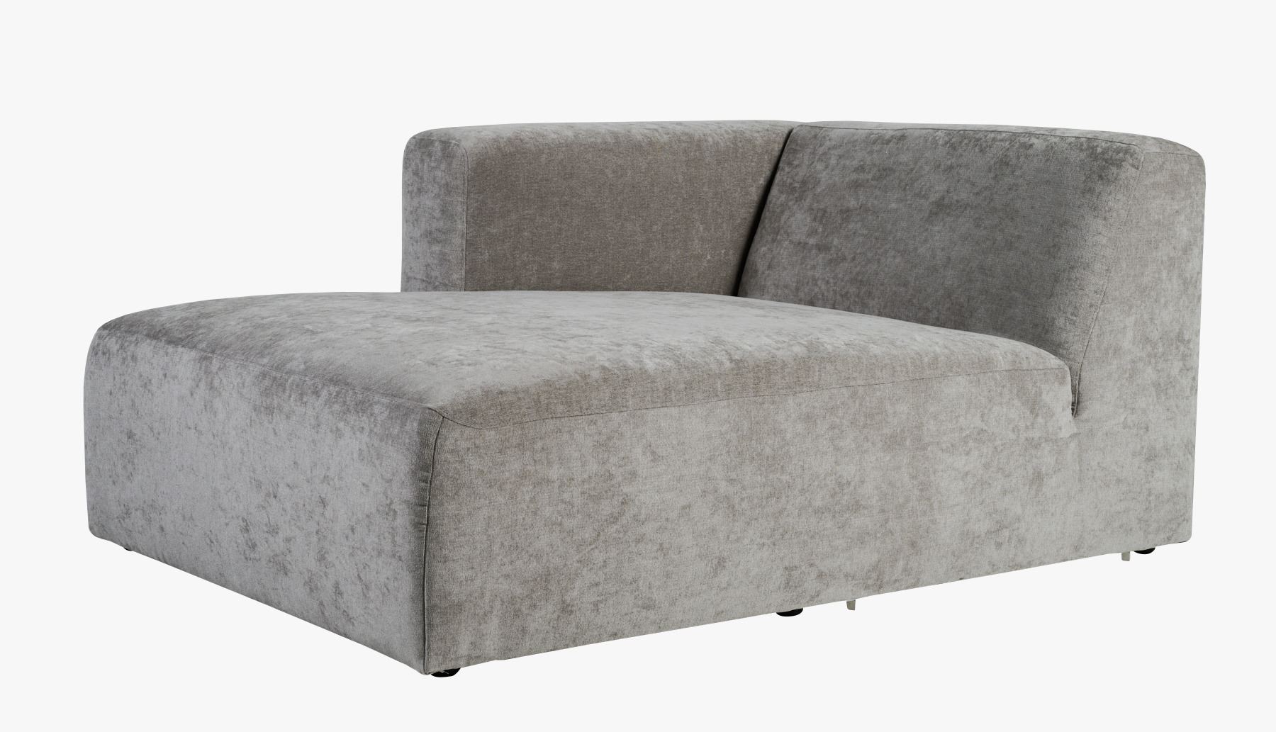 Modulsofa sjeselong venstre grå - 114x154x73 cm