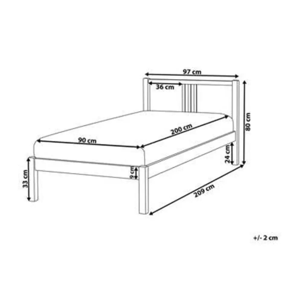 VANNES - Eenpersoonsbed - Wit - 90 x 200 cm - Dennenhout