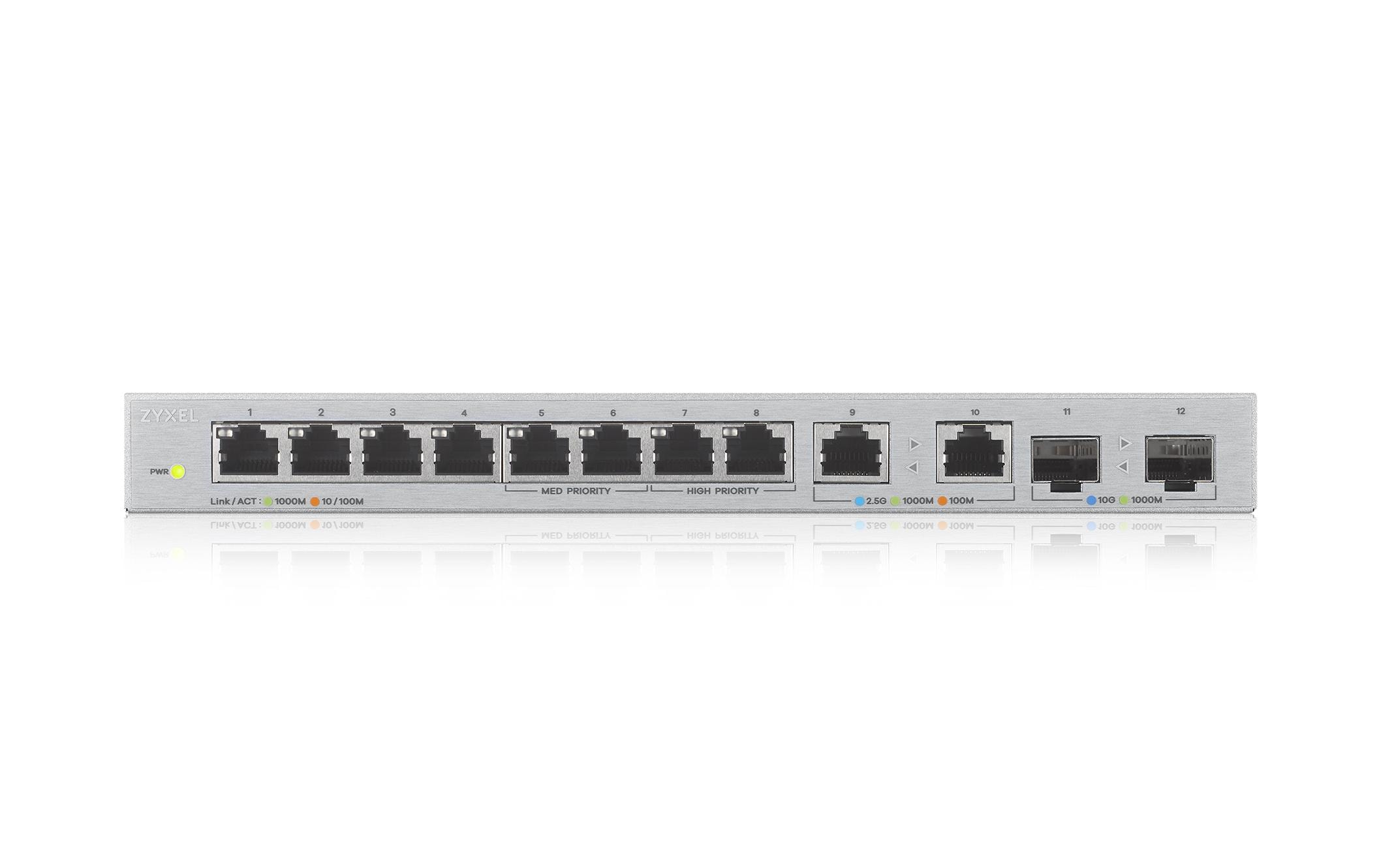 Switch XGS1010-12 v2 12 Port<br>Unmanaged 8-Port GbE und 2-Port 2.5G Switch mit 2 10G Uplink