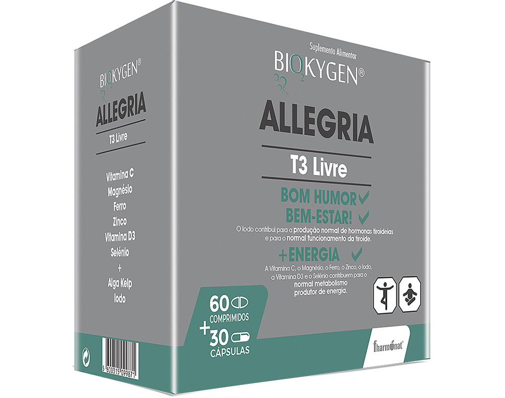 SUPLEMENTO BIOKYGEN ALLEGRIAT3LIVRE 60COMP 30CAP