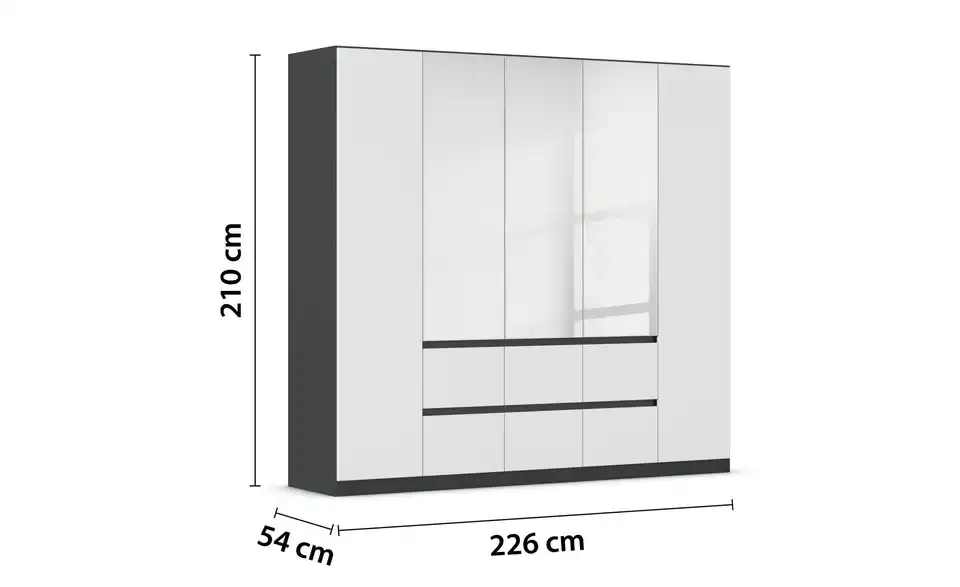 Drehtürenschrank Mainz 226 cm 5 Stück