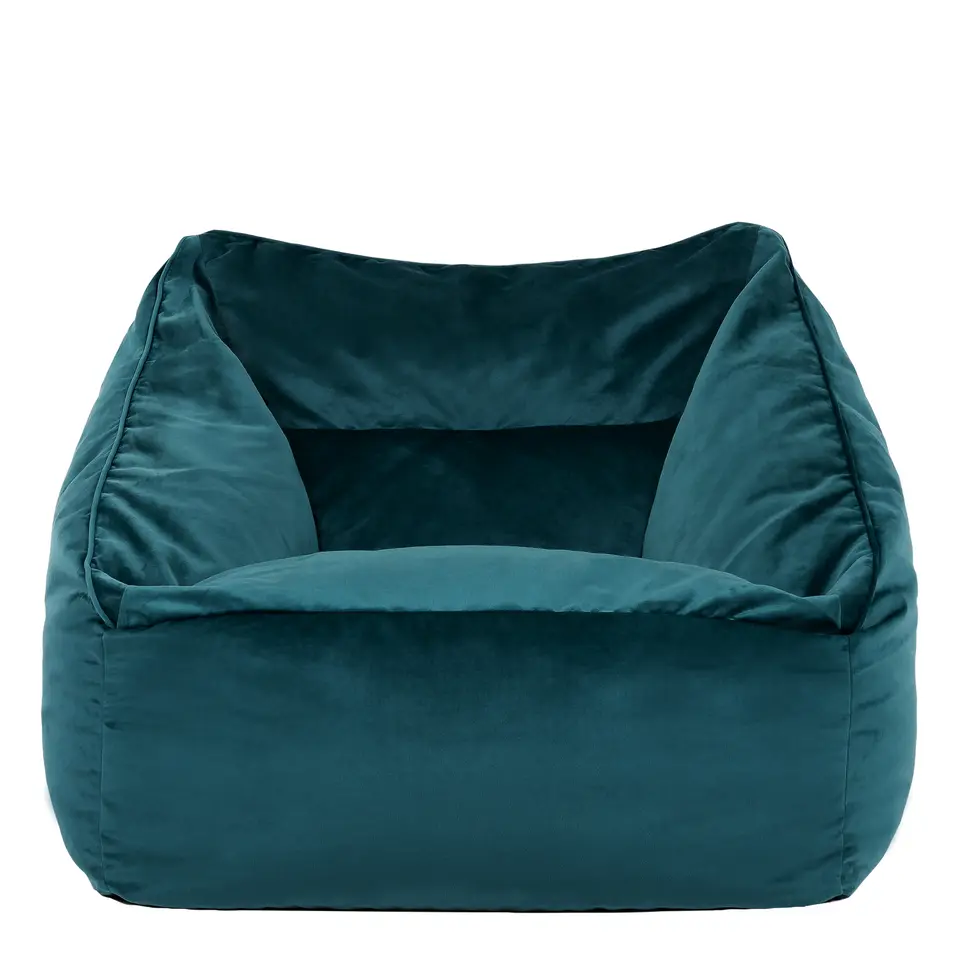 icon Zitzack Natalia - Fluwelen Zitzakfauteuil - Blauwgroen