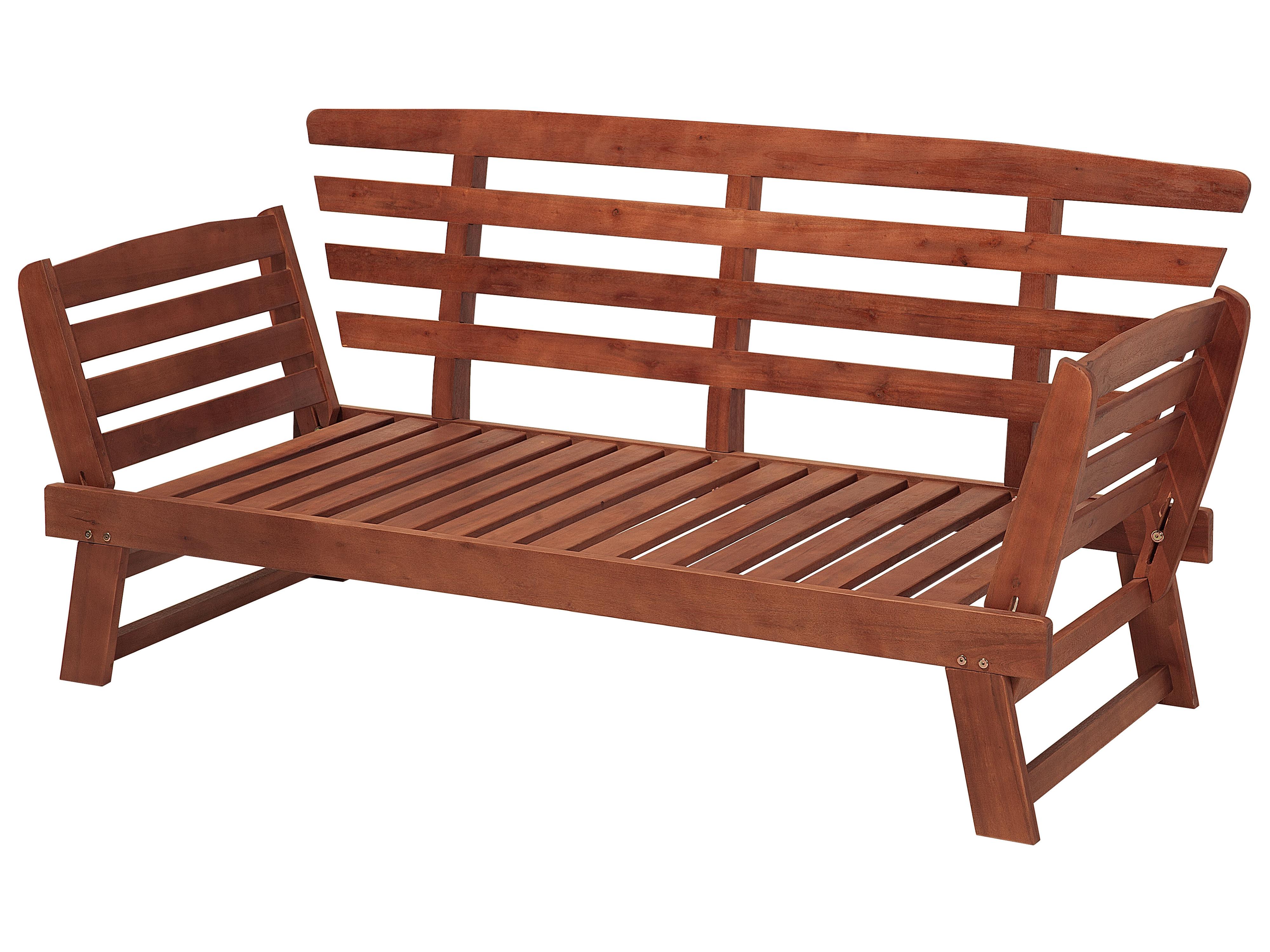 Tuinbank met zitkussen PORTICI 210 cm Eucalyptushout Donkerbruin/taupe