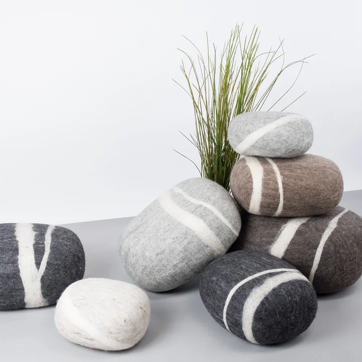 myfelt - Kieselstein Pouf Carl 2XL, hellgrau meliert