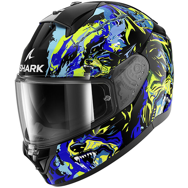 Shark - Casque Ridill 2 Racing Beast Noir / Bleu / Jaune fluo / Brillant