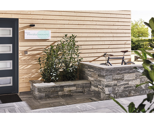 FLAIRSTONE natuursteen terrastegel Gneis Arctisch grijs 60 x 40 x 3 cm