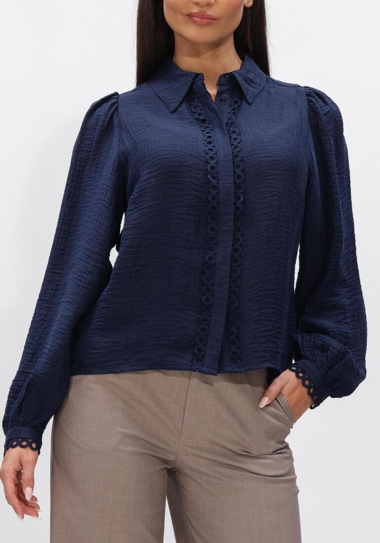 donkerblauwe co'couture tops & t-shirts tassy lace shirt