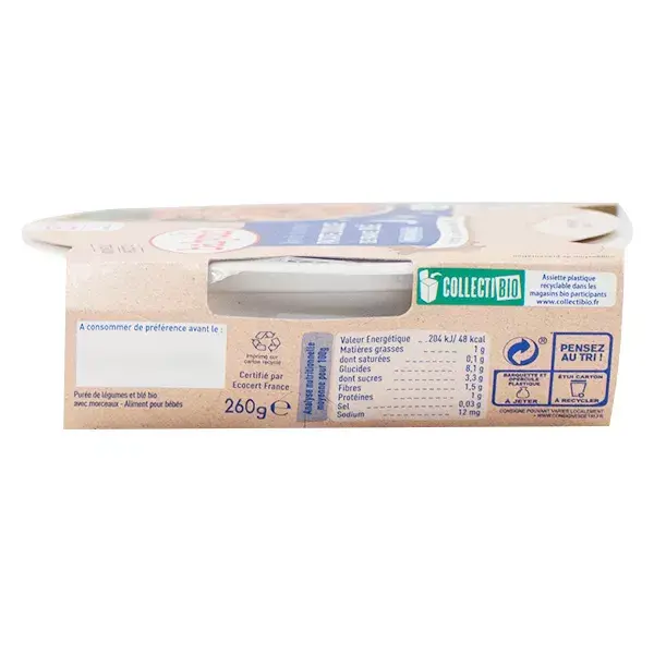 Prato Babybio Evening Meal de Batata Doce e Trigo +15m Orgânico 260g