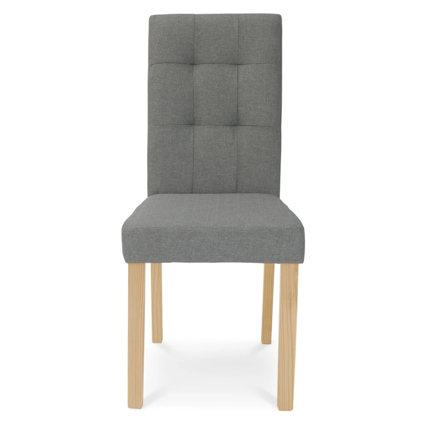 Lot de 4 chaises POLGA capitonnées grises pour salle à manger