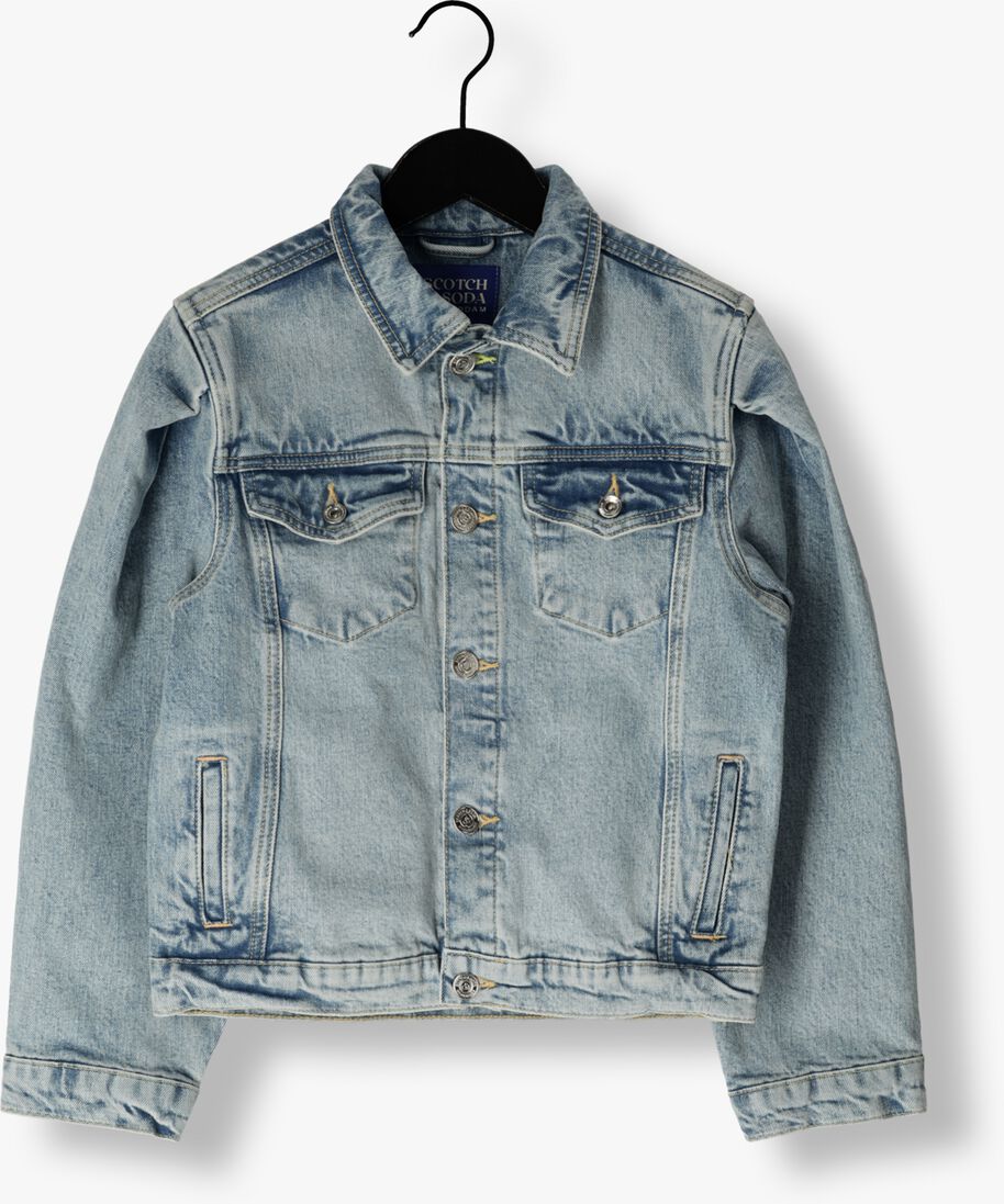 SCOTCH & SODA blauwe scotch & soda spijkerjas trucker jacket with puff sleeves