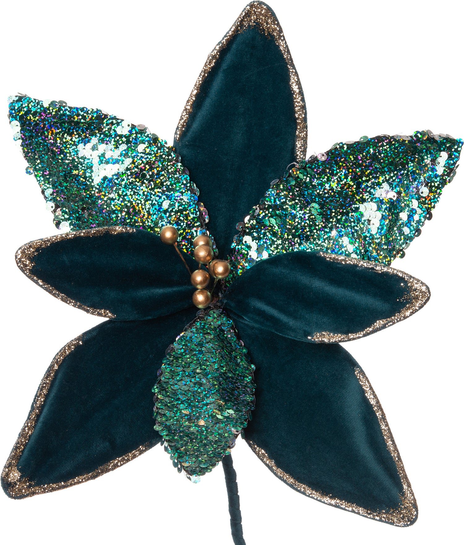Intratuin Kunstbloem met glitters blauw 30 cm