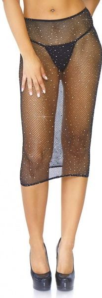 Crystalized Fishnet Multidress - Black