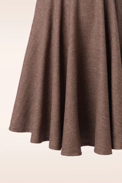 Timeless Sophie wollen geruite rok in bruin