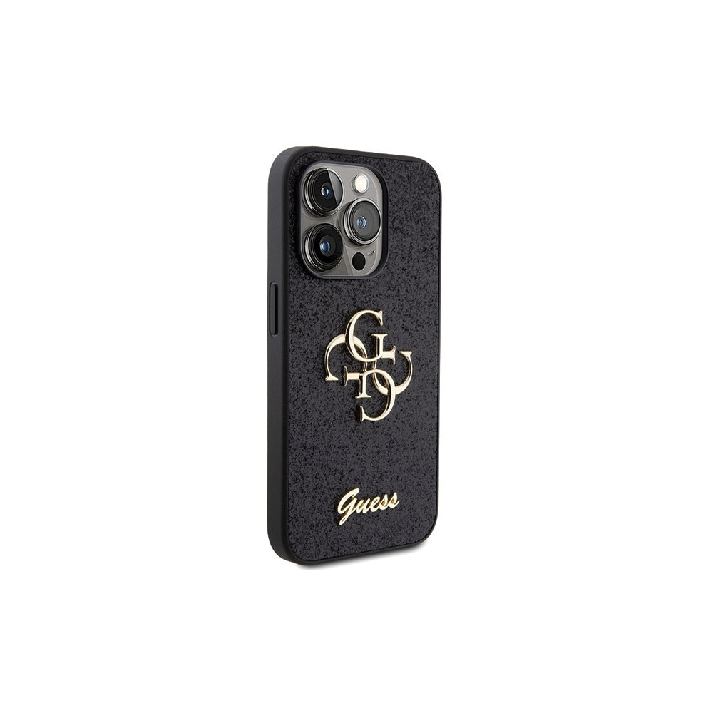 iPhone 15 Pro Max Hardcase Hülle Big Glitter Script (GUHCP15XHG4SGK) - Schwarz / Transparent