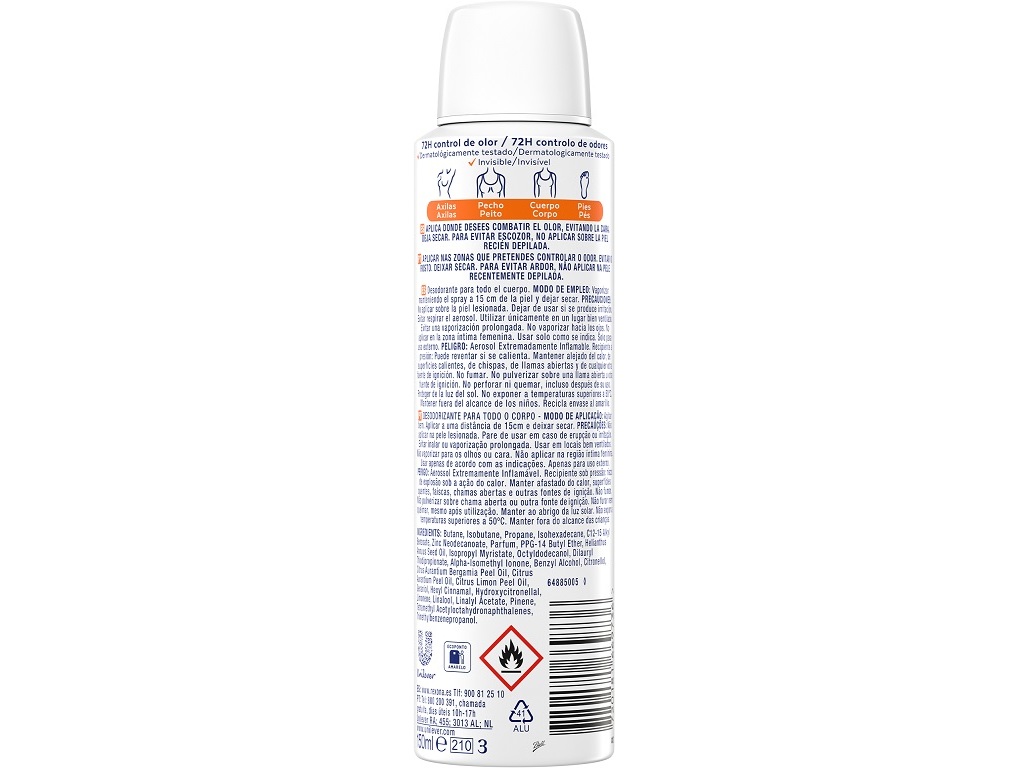 DESODORIZANTE SPRAY REXONA PARA TODO O CORPO FRESH 150ML