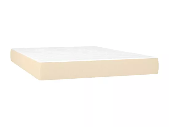 Sommier tapissier avec matelas et LED Crème 140x190 cm Tissu