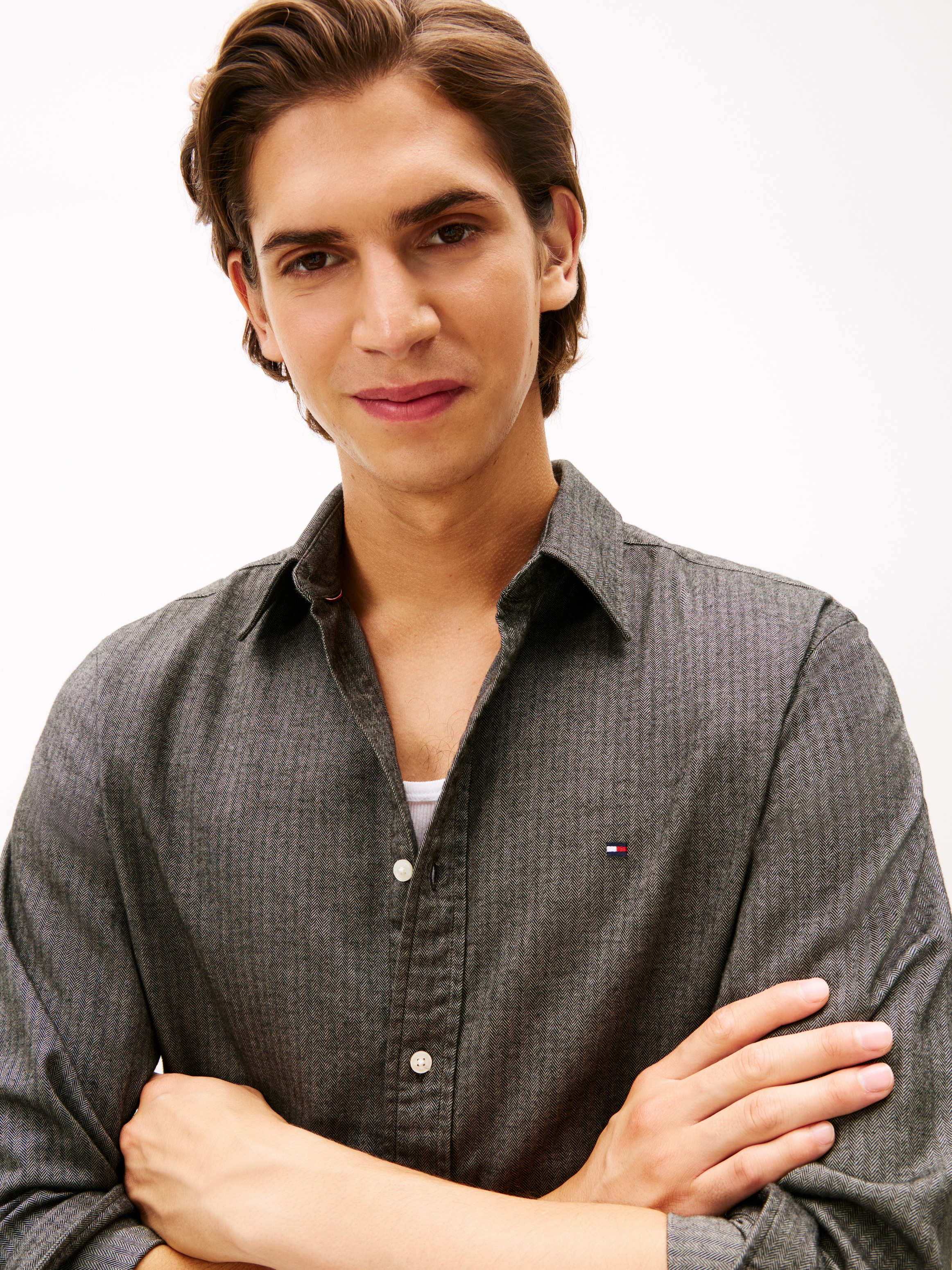 Tommy Hilfiger Langarmhemd »FLANNEL HERRINGBONE SHIRT«, Regular fit