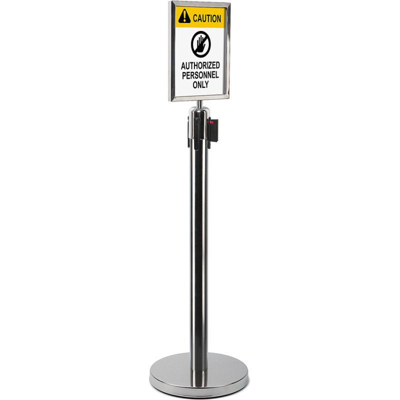 Porte-enseignes de Barrière A4 Chrome pour Barrier Flexi Belt Post Économie