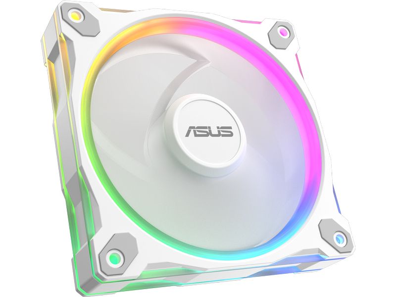 ASUS PC-Lüfter Prime MR120 Fan ARGB Reverse 3 in 1 Weiss 3er-Pack leiser Reverse-Lüfter mit rückseitiger ARGB-Beleuchtung und PWM-Steuerung