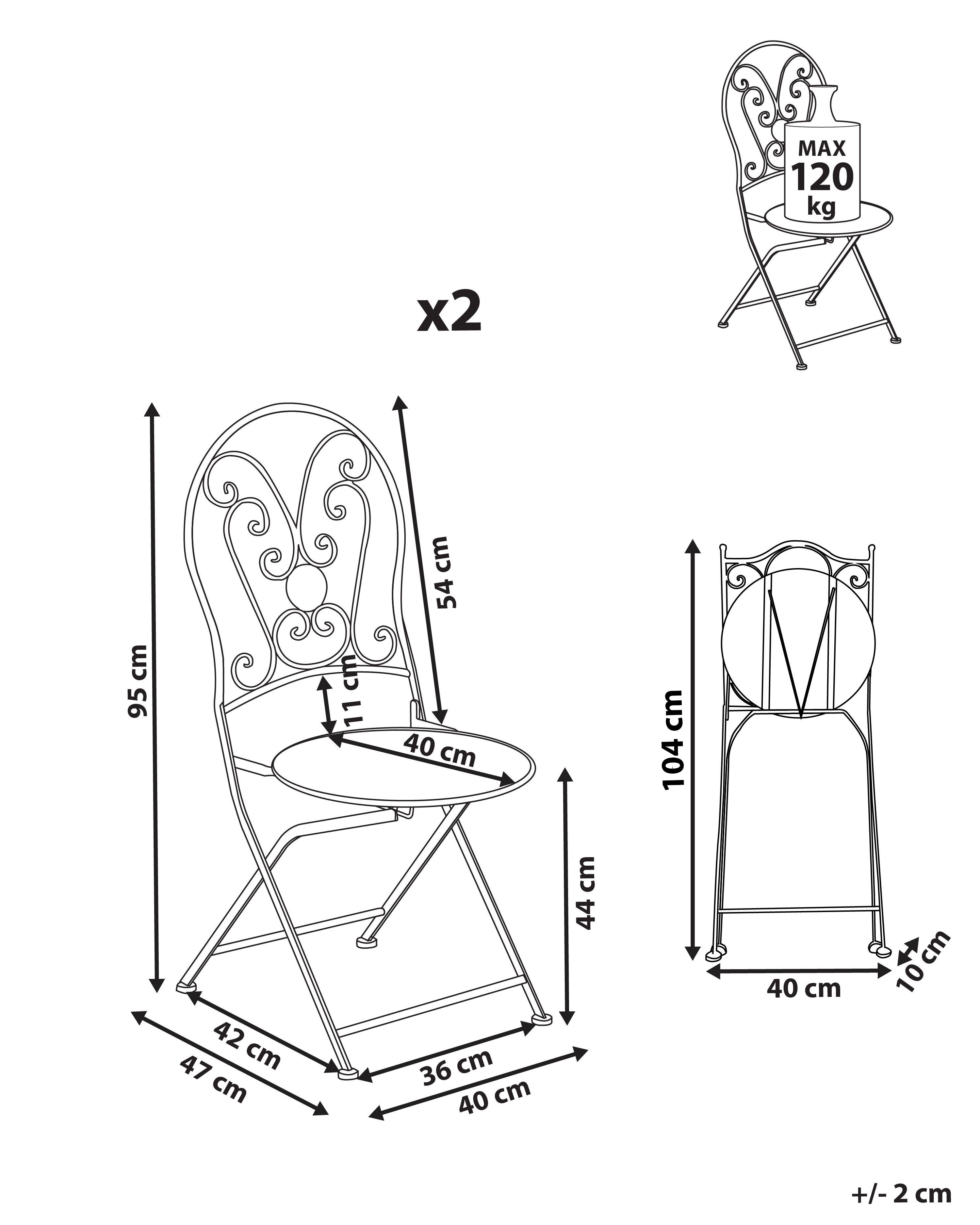 Set van 2 tuinstoelen COGGIA inklapbaar Metaal Lichtbeige