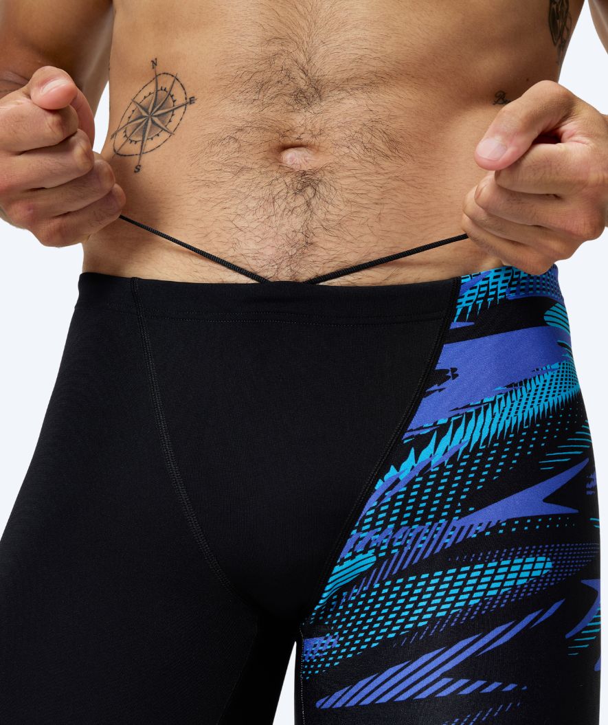 Speedo lange badebukser til mænd - Hyperboom V-Cut - Sort/blå