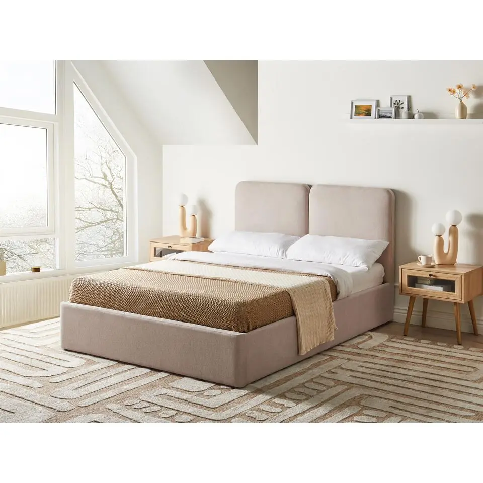 ARBOIS - Bed met opbergruimte - Beige - 140 x 200 cm - Polyester