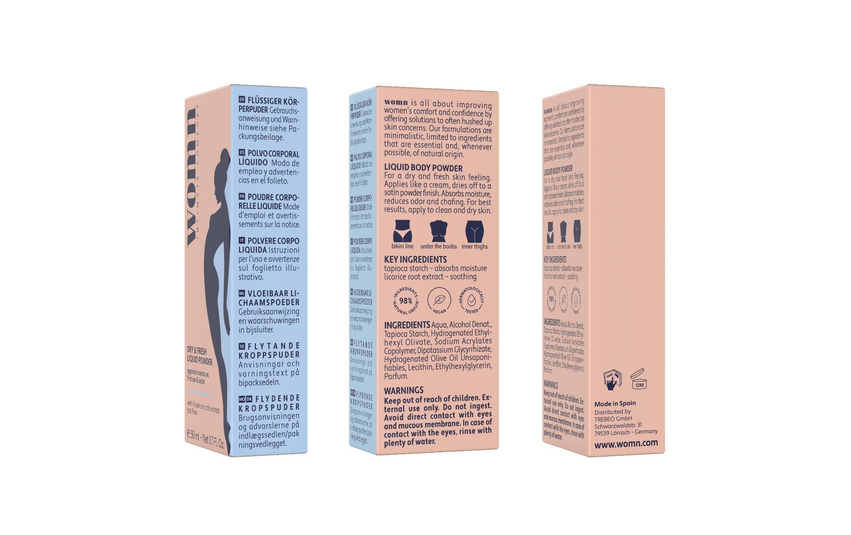Körperpuder flüssig Dry and Fresh 50 mlPuder sorgt für Schutz vor Nässe, Schweissgeruch und Wundscheuern