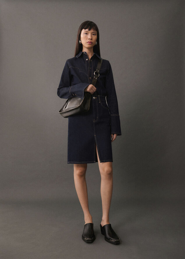 MANGO SKIRT. -- OLIVIA Open blue